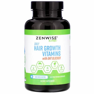 Zenwise Health, فيتامينات يومية لنمو الشعر مع حاصرات الديهدروتستوستيرون، 120 كبسولة نباتية